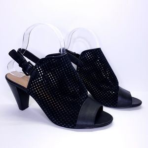 Tahari Eloise Shoes Womens 7.5 Black Peeptoe Sling
